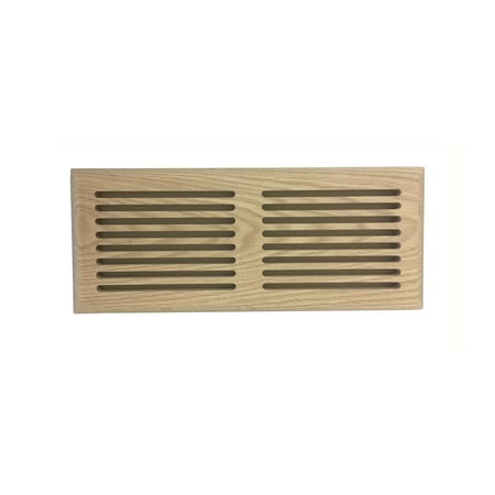 

4 Inch x 12 Inch Red Oak Hardwood Vent Floor Register Surface Mount Slotted Style Unfinished