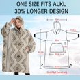 thumbnail image 4 of Oversized Wearable Blanket Hoodie,Beige Geometric Chevron Diamond Pattern Sherpa Blanket Hoodie with Super Pockets,Super Warm Fuzzy Pullover for Women & Men, 4 of 6