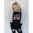 thumbnail image 5 of VILOVE Women Thanksgiving Pumpkin Shirt Thankful Grateful Blessed Leopard Print Long Sleeve Blouse Striped Fall Tee Top, 5 of 7