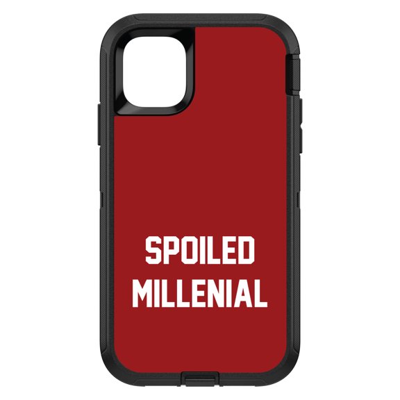 DistinctInk Custom SKIN / DECAL compatible with OtterBox Defender for iPhone 11 (6.1" Screen) - Spoiled Millenial - Red & White