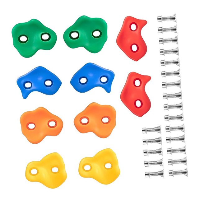 10 piezas de piedras de pared para escalada en roca, juguetes confiables con doble orificio para gimnasio, accesorios para interiores y patios.
