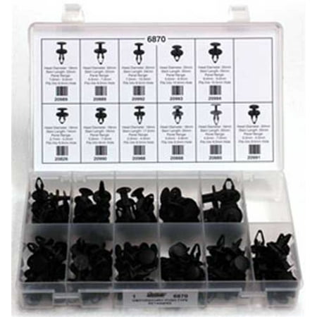

116 Piece Push-Type Clip Assortment Compatible with GM Ford & Chrysler