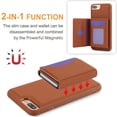 thumbnail image 2 of for iPhone 7 Plus/8 Plus 2 In 1 Detachable Magnetic Card Slots Back Case, PU Leather RFID Blocking Kickstand Fashion Shockproof Protective Phone Case Cover for iPhone 7 Plus/8 Plus, Brown, 2 of 10
