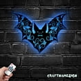 thumbnail image 3 of Craftnamesign Floral Bat Metal Wall Art LED Light, Halloween Bat Sign, Bat Wall Decor, 3 of 5