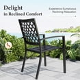 thumbnail image 3 of SUMMIT LIVING 3-Piece Metal Patio Bistro Set Outdoor Accent Furniture for Yard, Porch and Garden, Black, 3 of 10