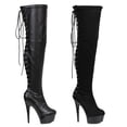 thumbnail image 2 of ellie 609-fare women's 6" heel lace up platform thigh high boot, 2 of 2