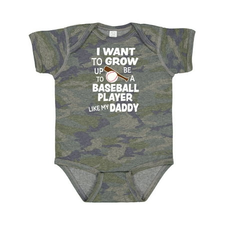 

Inktastic I Want to Grow Up to Be a Baseball Player Like My Daddy Gift Baby Boy or Baby Girl Bodysuit
