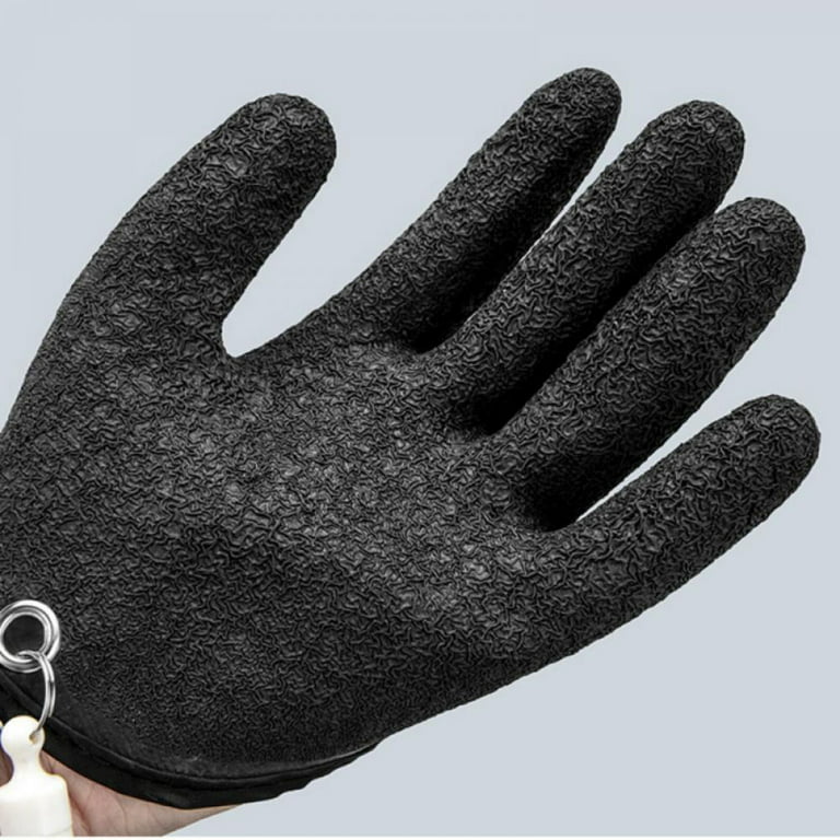 Fishing Glove with Magnet Release Fisherman Professional Catch Fish Gloves Cut and Puncture Resistant Anti-Slip Latex Fishing Gloves with Magnetic