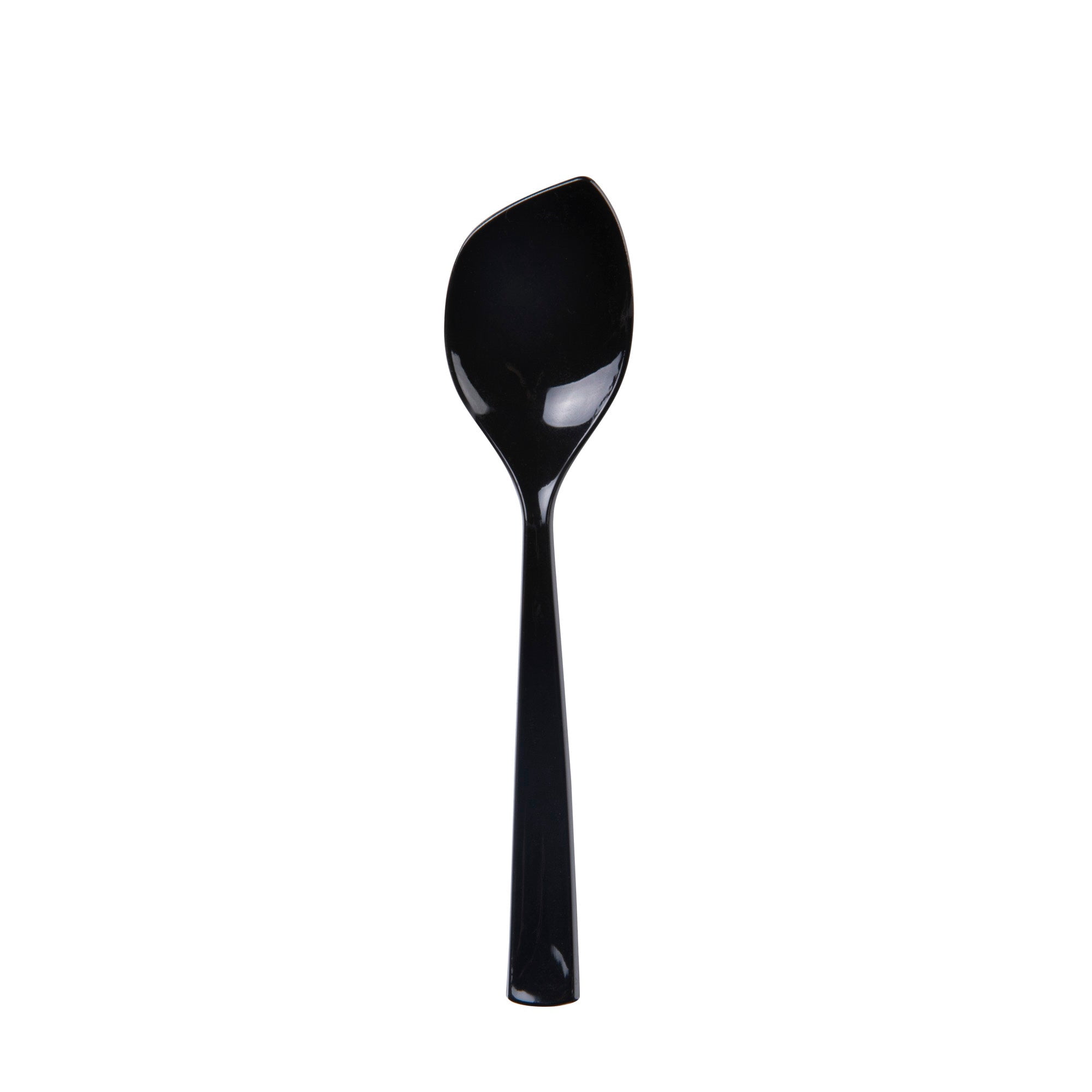Coppetta Black Plastic Petal Spoon - 4 1/2" x 1" - 500 count box