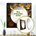 thumbnail image 3 of Designart "Abstract Golden Sunflower Glamour I" Sunflower Gold Large Square Mirror - Square Bedroom Mirror Printed Wall Decor - Traditional Square Printed Wall Mirror Art, 3 of 5