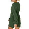 thumbnail image 4 of xiaxaixu Women’s Ribbed Knit Rompers Long Sleeve Solid Color Button Down Jumpsuit Shorts Loungewear, 4 of 8