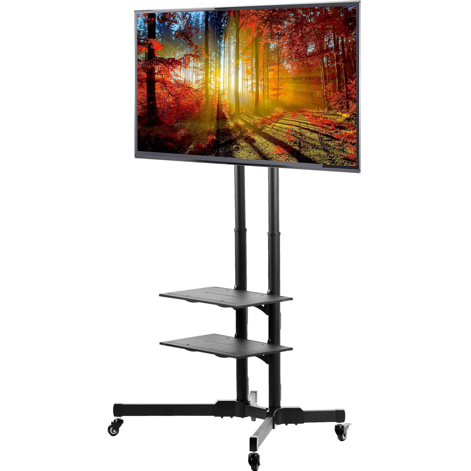 Details about   Mobile TV Cart Floor Stand Mount Height Adjustable Large Trolley for 32-80'' TV 