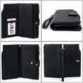thumbnail image 3 of UTO Wallets for Women Vegan Leather RFID Blocking Trifold Purse Card Holder Ladies Clutch Phone Wristlet(Black), 3 of 10