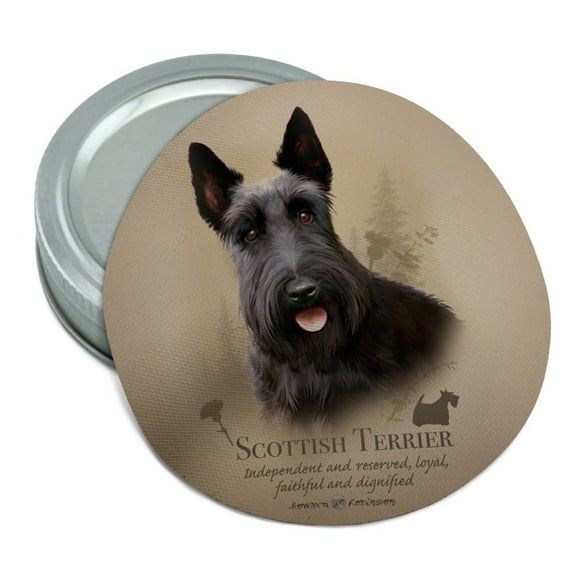 Scottish Terrier Scottie Dog Breed Round Rubber Non-Slip Jar Gripper Lid Opener