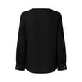 thumbnail image 3 of Long Sleeve Tops for Women Tops for Women Trendy Women Spring And Autumn Lace V Neck Plain Lace Elegant Shirt Fashion Solid Color Elegant Blouse Short Sleeve Comfy Soft Tee, 3 of 4