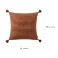 thumbnail image 4 of Beautiful Tonal Houndstooth Cotton Decorative Pillow with Tassels by Drew Barrymore, 22" x 22", Rust, 4 of 8