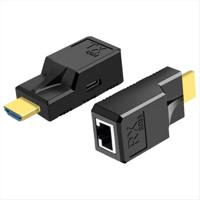 Extensor HD 1080P 60Hz con Puertos RJ45, Adaptador de Red de 60 Mb HD A RJ45 Sobre CAT5e/6/7 UTP LAN para PC, Portátil, HDTV.