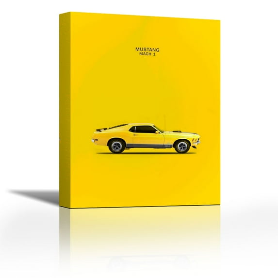 Ford Mustang Mach1 1970 - Contemporary Fine Art Giclee on Canvas Gallery Wrap - wall décor - Art painting - 16 x 21 Inch - Ready to Hang