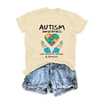 thumbnail image 4 of Bibifish Womens Tee Tops Autism Awareness Print Soft Breathable Regular Fit Crewneck Short-Sleeve Tee Tops Summer Daily Commute Chic Wear, 4 of 4
