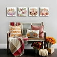thumbnail image 3 of Fall Canvas Wall Art Pumpkin Wall Decor Halloween Decorations Indoor Autumn Harvest Themed Sunflower Pictures Painting for Kitchen Dinner Room Festival Party Home Decor Pumpkins Posters 12x12" 4 Pcs, 3 of 6