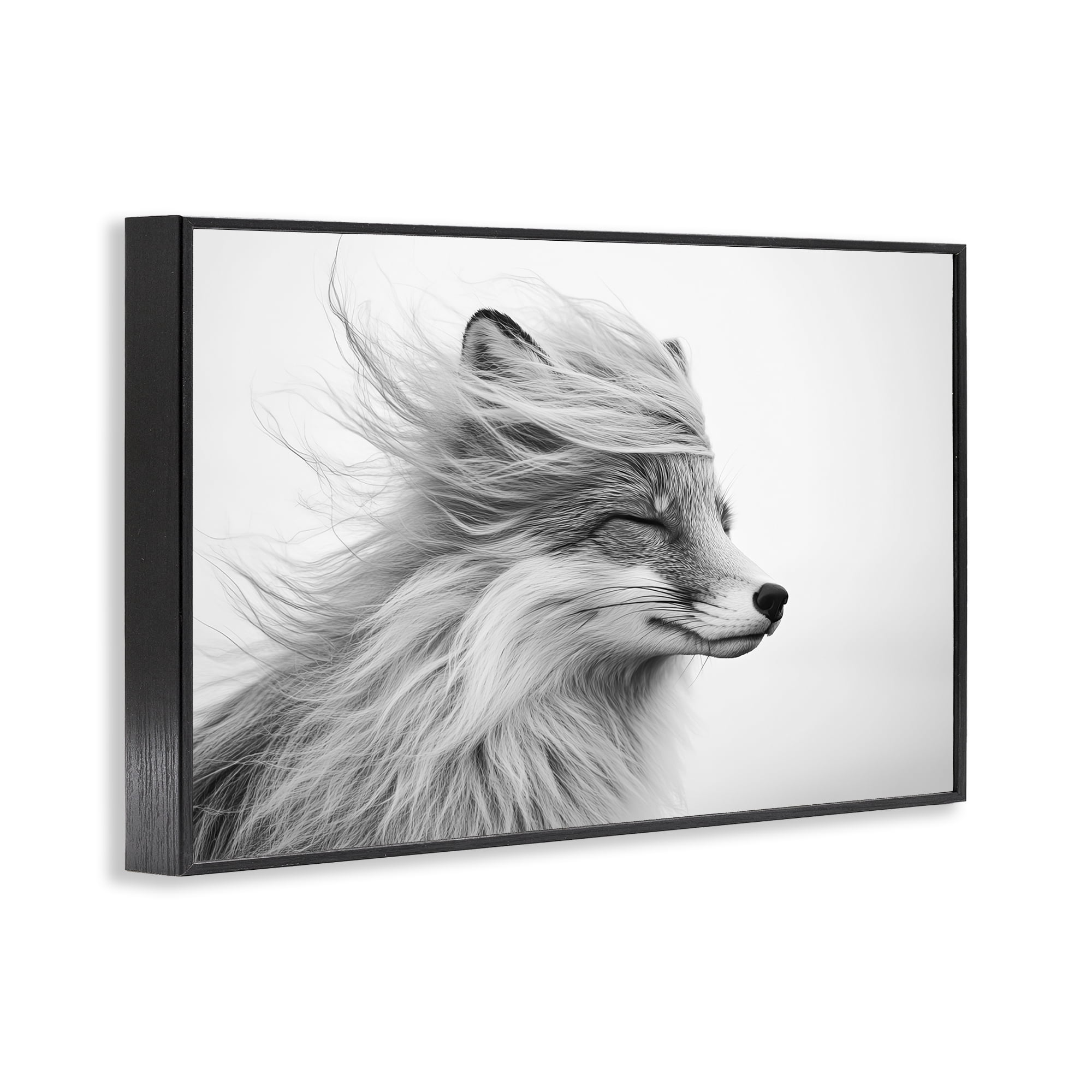 Stupell Industries Easy Breezy Fox Black Framed Giclee Art, design by Tina LeCour