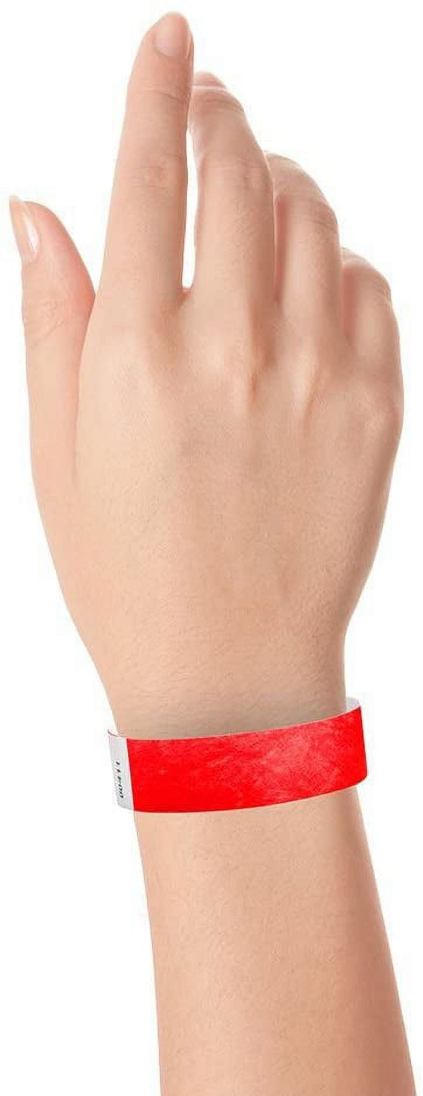 WristCo Waterproof Paper Event Wristbands Pieces, Neon Red, 500