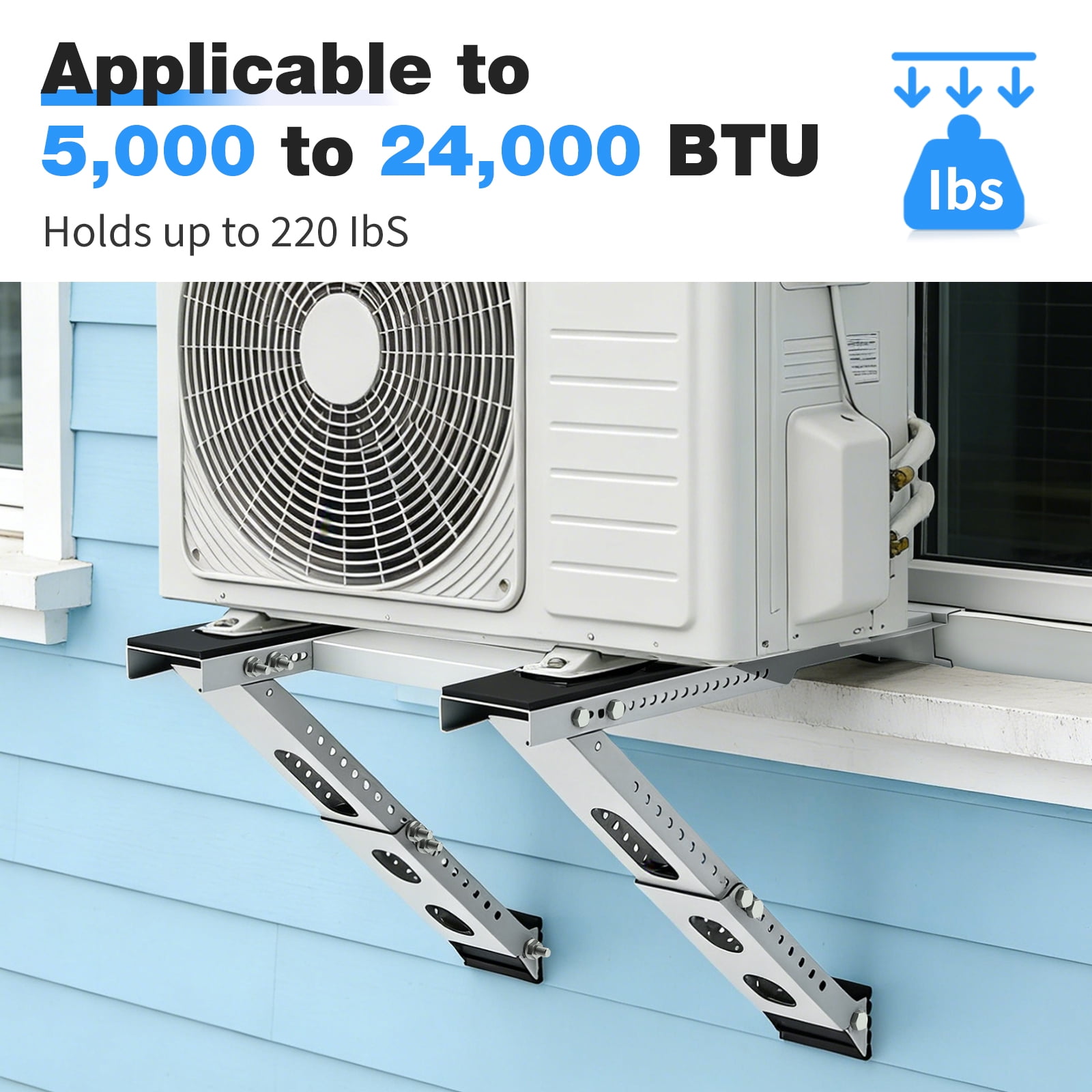 Ktaxon Window Air Conditioner Support Bracket, Universal AC Mount, No Drilling, Fits Single Or Double Hung Windows