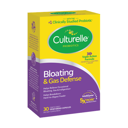 Culturelle Bloating and Gas Defense Capsules, Helps Relieve Bloating and Indigestion, Adult, 30 Count
