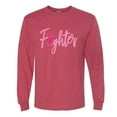 thumbnail image 2 of Wild Bobby, Fighter Breast Cancer Survivor, Breast Cancer Awareness, Men Long Sleeve Shirt, Vintage Heather Red, 3X-Large, 2 of 4