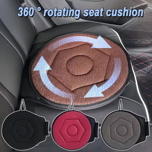 360° Rotating Seat Cushion, 2026 New Ergonomic Car Swivel Cushion for Elderly, Lightweight and Portable Rotating Car Seat Pad for Office Car Home (Gray)