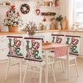 thumbnail image 2 of Christmas Chair Covers Set of 4 Red Green LOVE Snowman Xmas Floral Red Plaid Linen Chair Back Covers Stretch Removable Washable Slipcovers Protector for Dining Room Kitchen Party Decor, 2 of 5