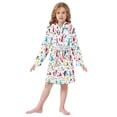 thumbnail image 6 of FORMRS Niños Bathrobe Unisex Hooded Robe Soft Plush Pajamas Sleepwear, Size 4-6T, Colorful Triangles, 6 of 7