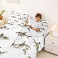 thumbnail image 3 of Feelyou Woodland Camo Shark Queen Sheet Sets for Men Boys, Green Brown Camouflage Bed Set, 4 Pieces, 3 of 5