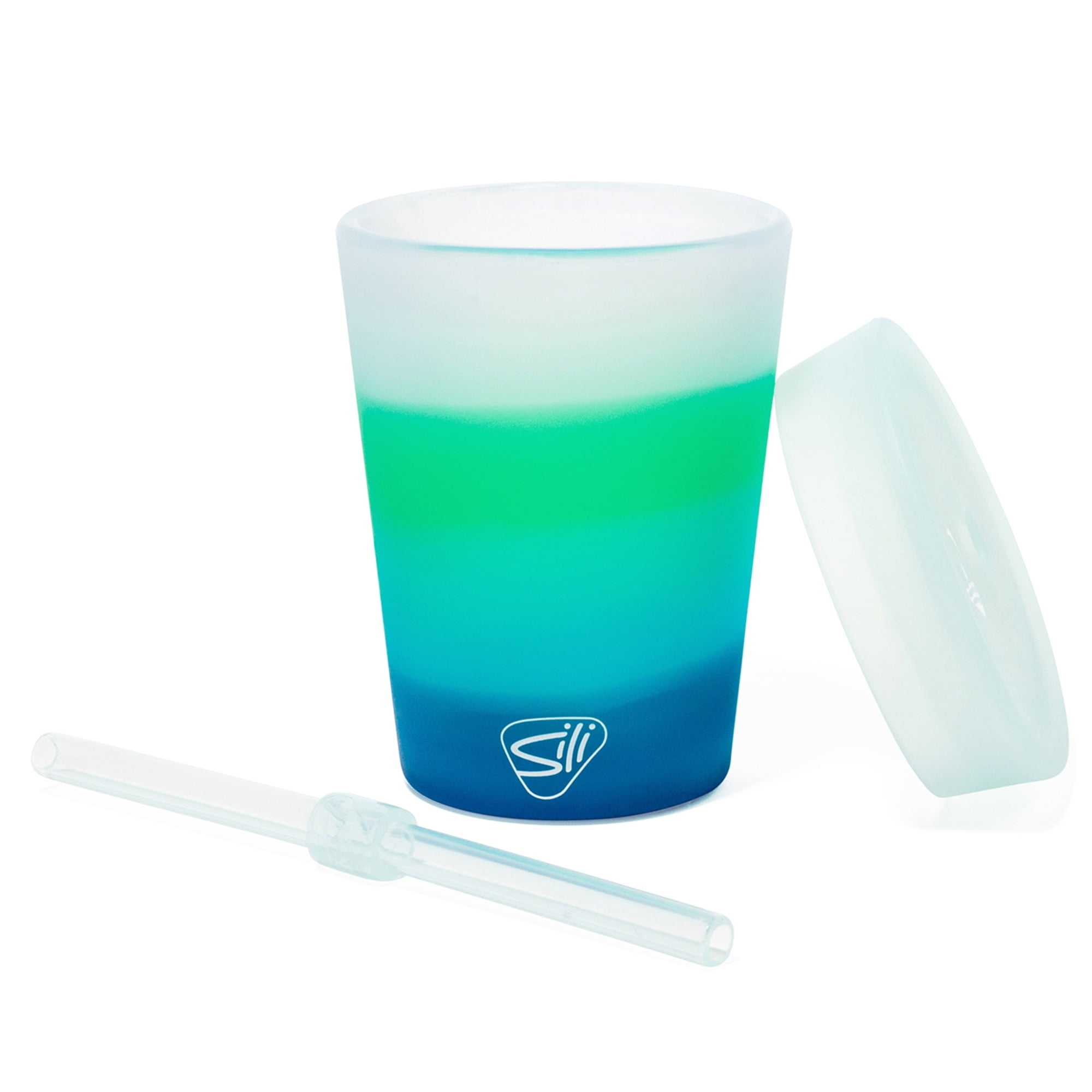 Silipint: Silicone Kids 8oz Straw Tumblers, 2 Pack, Moon Beam & Mountain Air