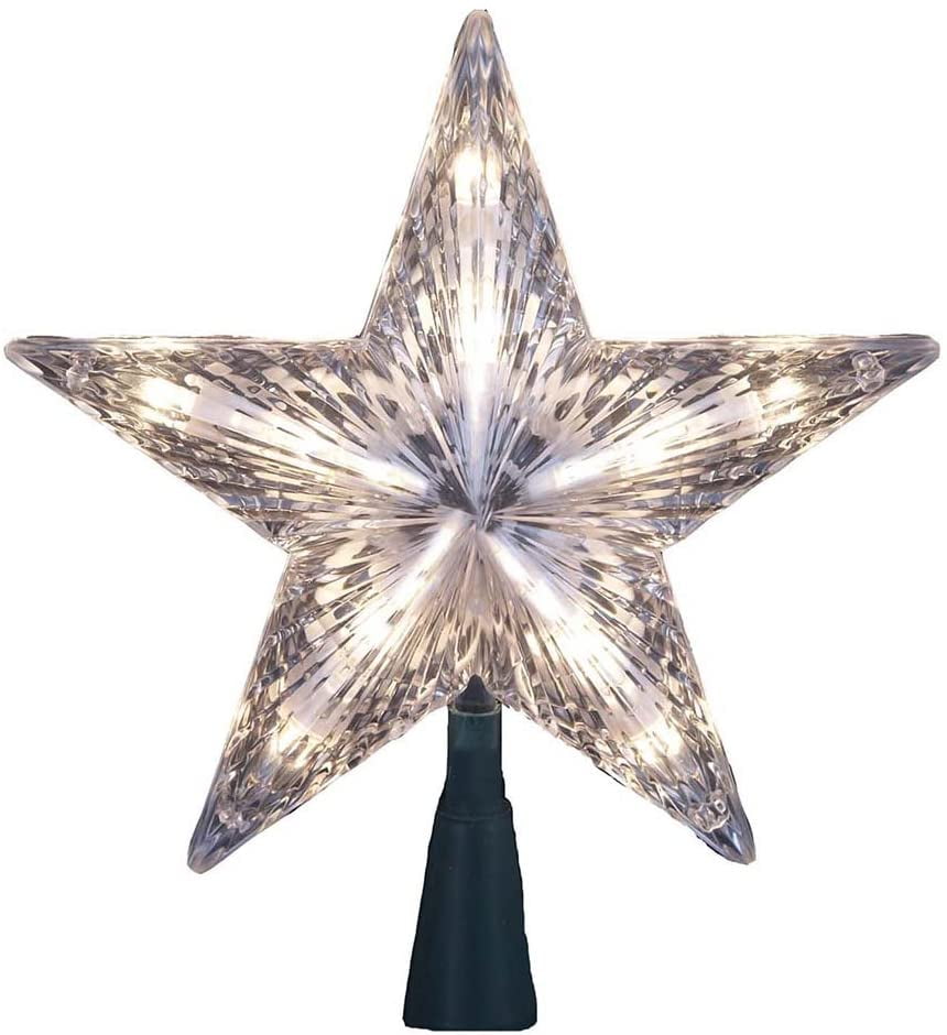 Adler 10-Inch 6-Point Glitter Silver Star Treetop Tree Topper Multi Kurt S 