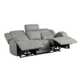 thumbnail image 3 of Benjara Kate 82 Inch Power Double Recliner Sofa, USB Ports, Gray Microfiber, Wood, 3 of 6