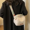 thumbnail image 4 of Stylish Women's Crossbody Bag Versatile Spring Summer Shoulder Shell Bag with Adjustable Straps Canvas Lightweight for Casual Daily Use, Beige, 4 of 5