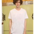 thumbnail image 3 of Camiseta de manga corta para parejas, camiseta de capa base de color sólido, camiseta blanca con tablero de purpurina de hip hop para hombres y mujeres, camiseta de ropa pura, 3 of 4
