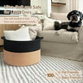 thumbnail image 3 of XXXLarge Cotton Rope Basket 21.7" x 21.7" x 13.8" Woven Baby Laundry Blanket Basket Toy Baskets with Handle Storage Comforter Cushions Thread Laundry Hamper Home Decor Living Room, 3 of 7