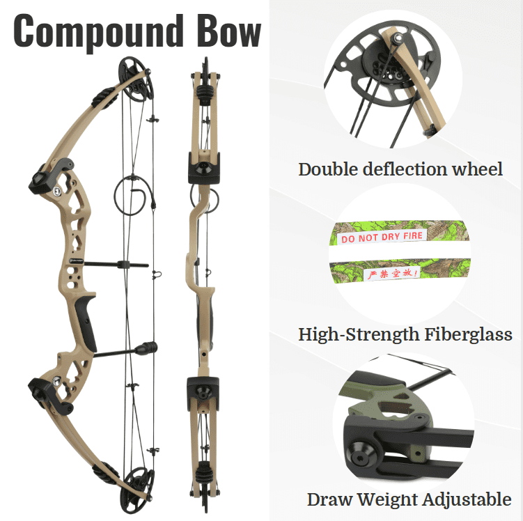 AMEYXGS Archery 30-55lbs Compound Bow 310fps Archery Let-off 70% Shoot Hunting Pulley Bow Arrow