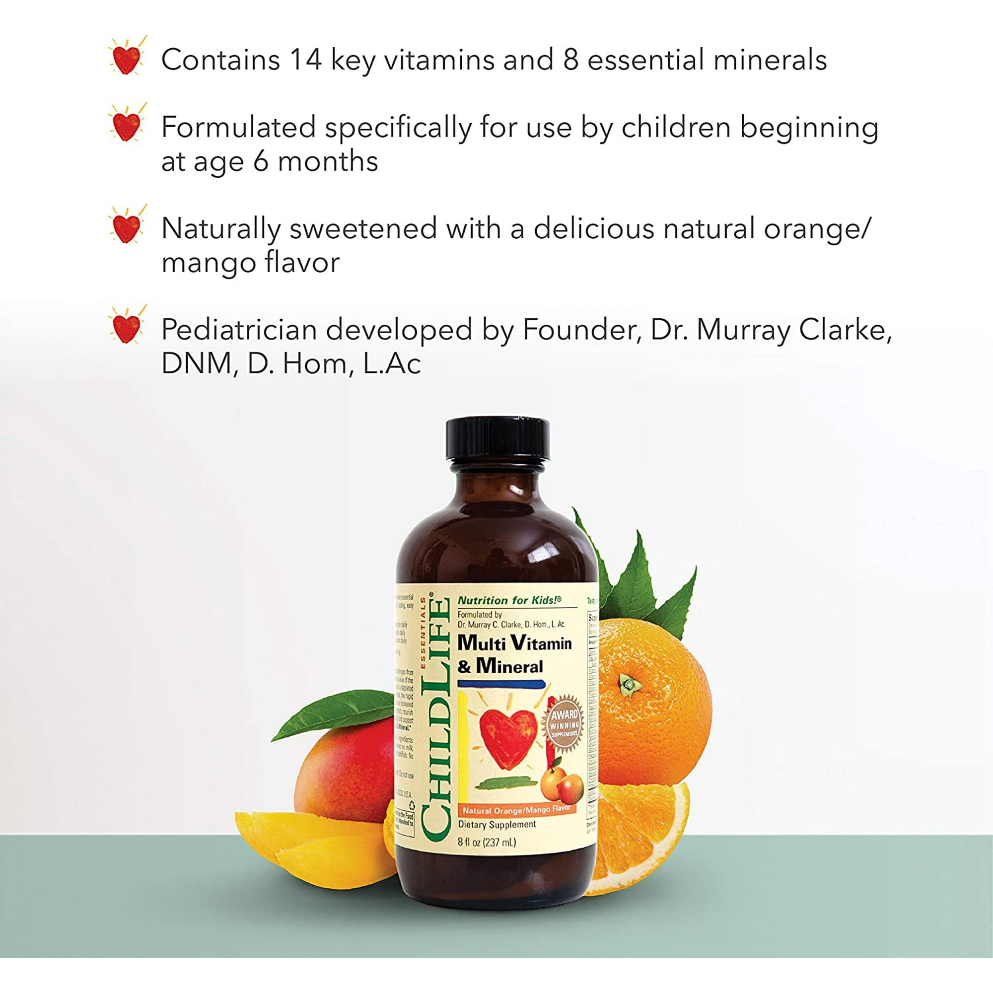 ChildLife Essentials multi vitamini i minerali, tekući dodatak, naranča mango, 8 fl.  oz.