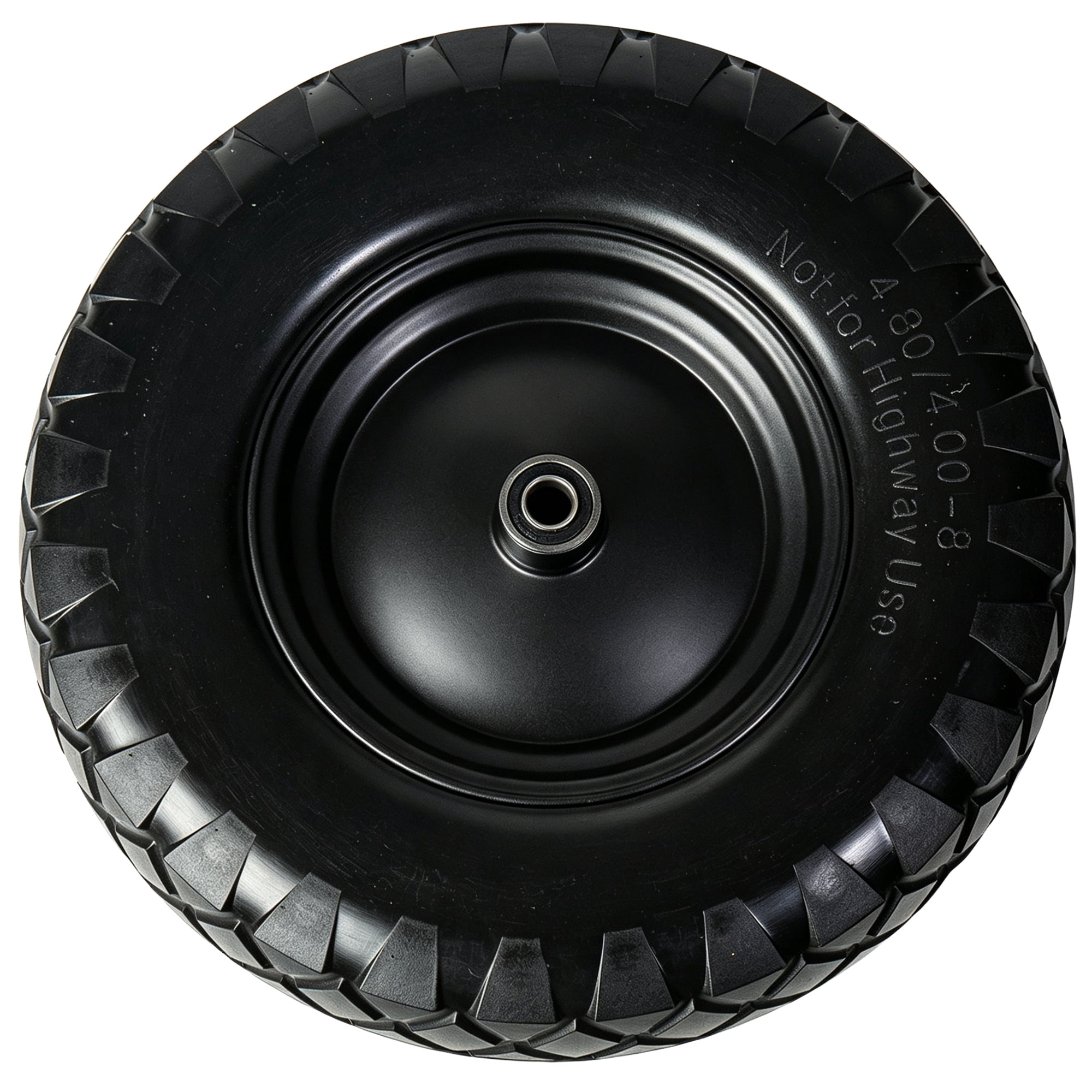 Leumius Set of 2 4.80/4.00-8 Flat-Free Solid Wheelbarrow Tire and Wheel, 16" Solid Tire with 5/8" & 3/4" Bearings, 3" Hub for Hand Truck, Garden Cart, Trailer, Trolley, Wagon