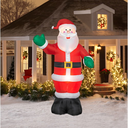 12' Tall Airblown Christmas Inflatable Santa - Walmart.com