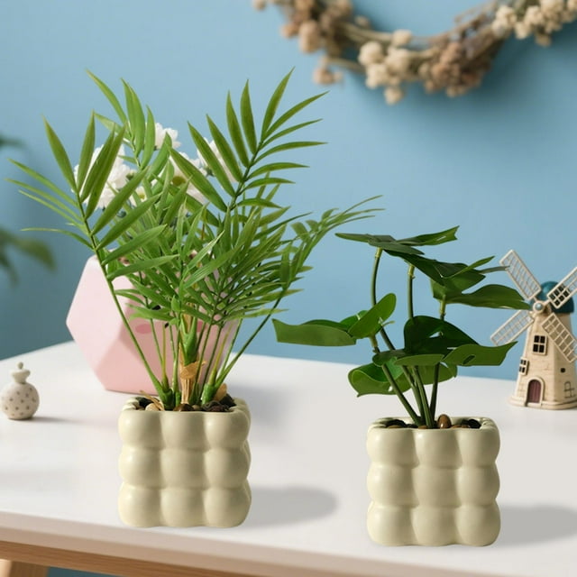 Plastic Artificial Potted Plants 1 Pc Green Artificial Potted Plant Fake Bonsai Tree for Home Office Desktop Indoor Decoration Rkxzt