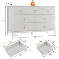thumbnail image 2 of Garvee Fluted Dresser 54 Inch Wide, 7-Drawer Wood Dresser for Bedroom, Modern Chest of Drawers, Storage Organizer Cabinet for Living Room, Hallway, Entryway, White, 2 of 8