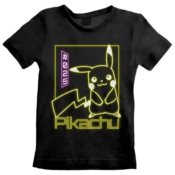 Pokemon Camiseta Pikachu Neon para Ninos Ninas Negro Walmart en linea