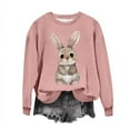 thumbnail image 2 of Easter Bunny Sweatshirts for Women, Long Sleeve Pullover Sweatshirt, Women's Round Neck Sweatshirts Easter Printed Pullover Tops Raglan Sleeves Long Sleeved Hoodie Sweatshirts, 2 of 6