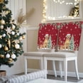 thumbnail image 3 of Christmas Dog Chair Covers Set of 6 Winter Snowflake Christmas Tree Poinsettia Red Chair Back Covers Stretch Removable Washable Slipcovers Protector for Dining Room Kitchen Party Decor, 3 of 5