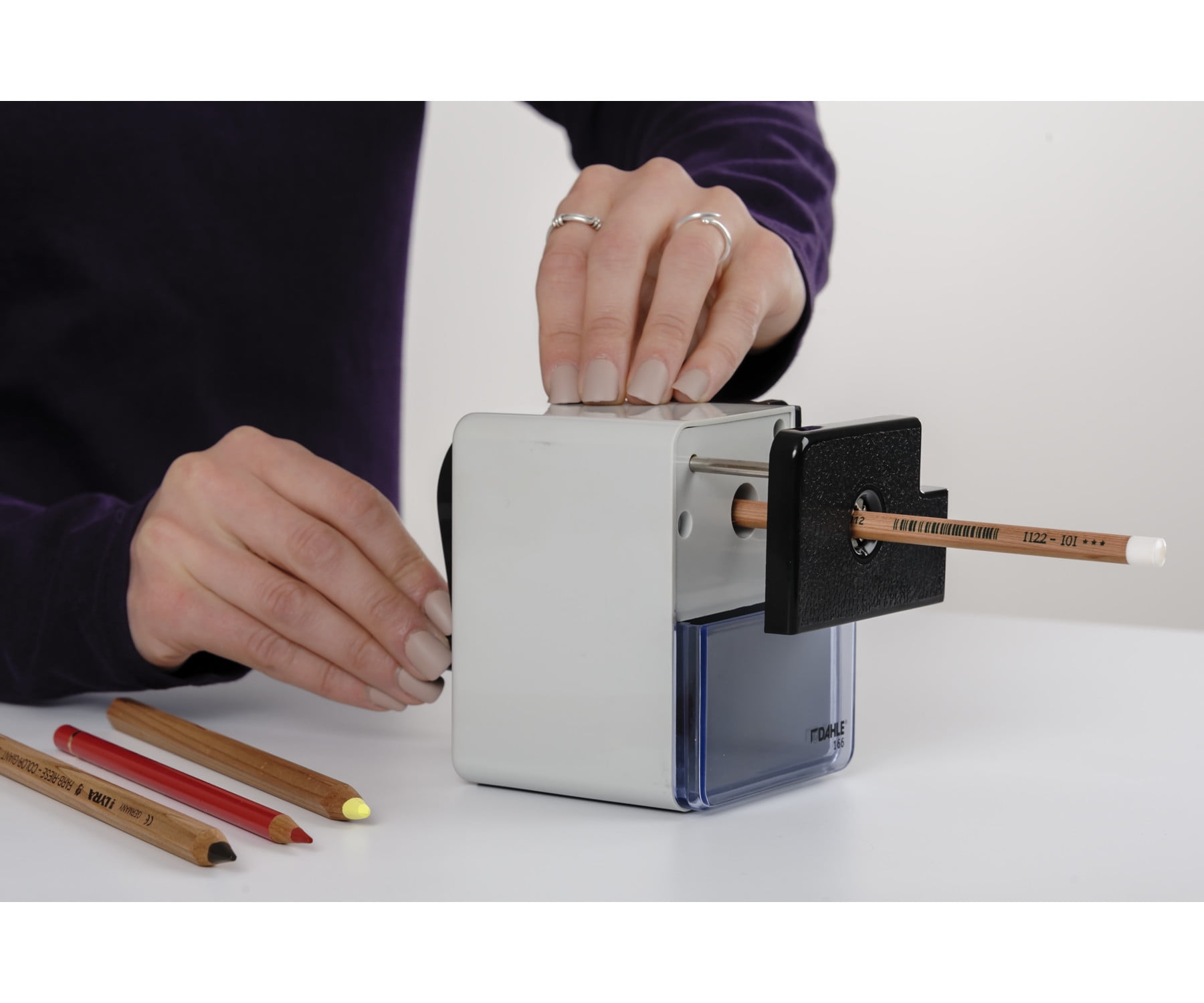Dahle 166 Premium Pencil Sharpener w/Point Adjuster, For Graphite & Colored Pencils