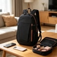 thumbnail image 4 of Hyknon Travel Backpack for Women Men, Large Capacity Lightweight Hiking Backpack, Minimalist Daily Leisure Sports Bag, Color Blocking Casual Bag, Daily Daypack for Camping Outdoor Activities, Black, 4 of 8